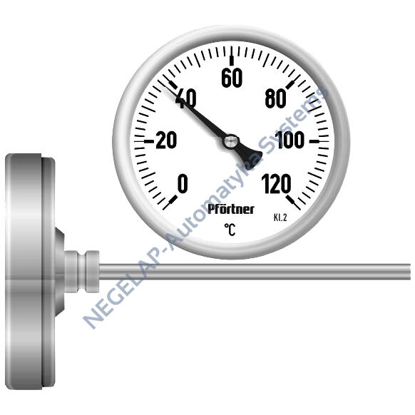 21 - termometr bimetaliczny, króciec tylny, dla ciepłownictwa, klasa 1