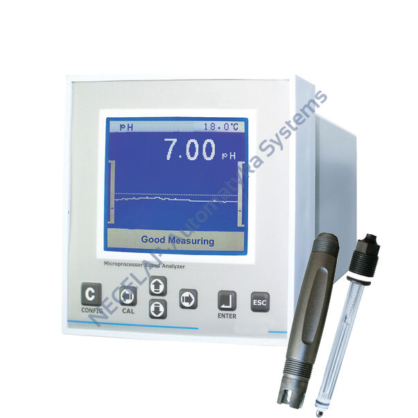 N301PH - analizator pH, zakresy pomiarowe 0...14pH, obudowa panelowa / obiektowa, wyjścia 2xAO, 3xDO