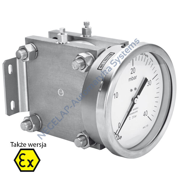 6460 - manometry różnicy ciśnień, membranowe, zakresy 0...25mbar do 0...100mbar, szeroka gama wykonań